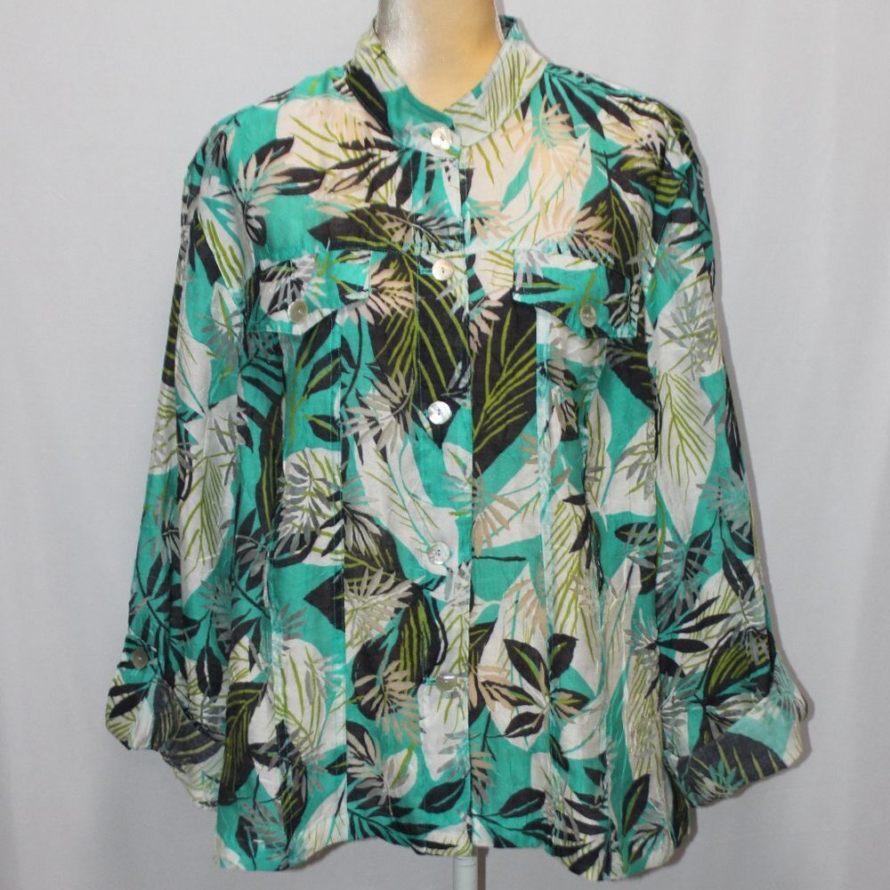 Ruby Rd. Women's Floral Leaf Top
